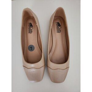 Cliffs by White Mountain Beige Ballet‎ Flat Women's Shoes  Square Toe Size 7